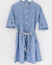 Mädchenkleid blau weiss Streifen - Klüngelkram Indian Affairs